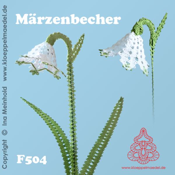 504 Klöppelbrief "Märzenbecher"   -   Blümchen in 3D-Optik